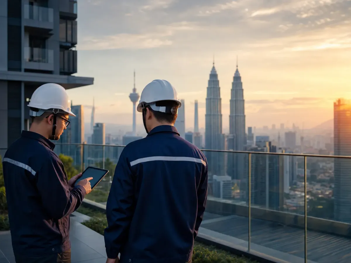 RS Techwin technician at work on a building system